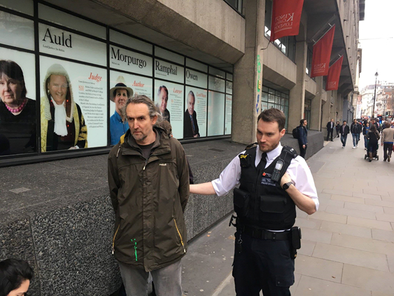 Night in cells for university fossil fuel protester Roger Hallam was arrested at King’s College