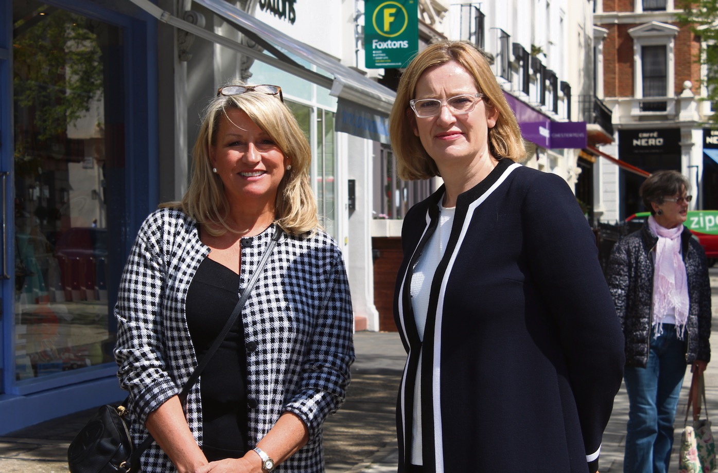 Lindsey Hall and Amber Rudd