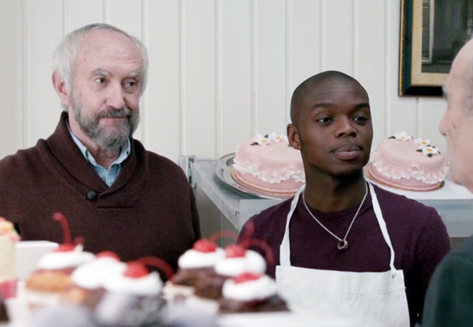 Jonathan Pryce and Jerome Holder in Dough