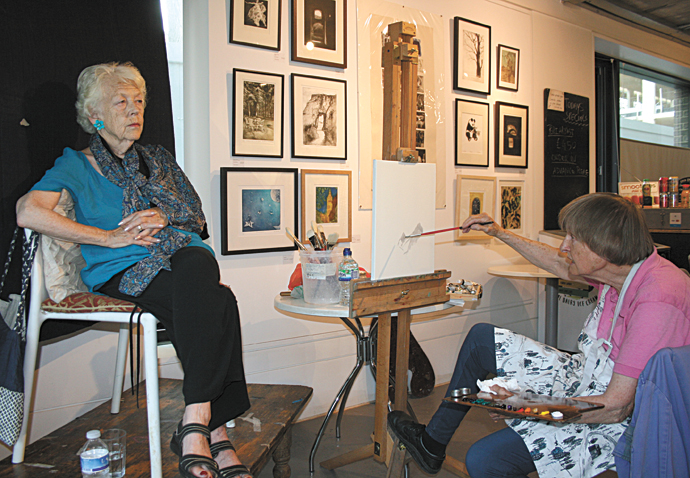 What the artist sees, and the sitter reveals Flick Rea being painted by Valeria Wiffen