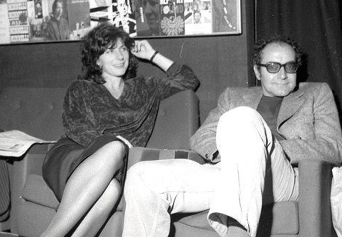 Plaza Pam, a genuine trailblazer Pam Engel with Jean-Luc Goldard in the 1980s