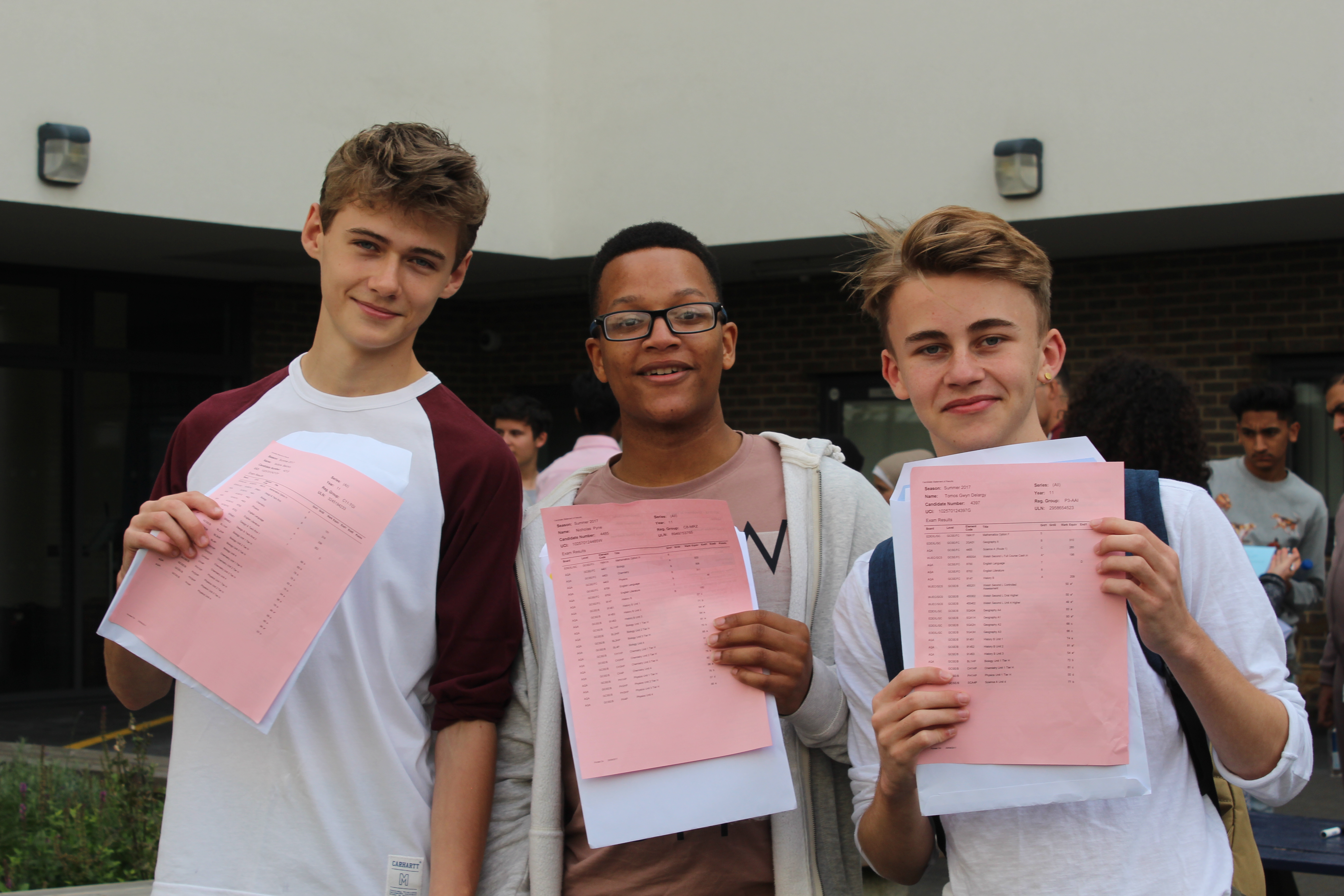 GCSE joy in Westminster Isidore.Balchin-Nicolas.Pyne-Tom.Delargy