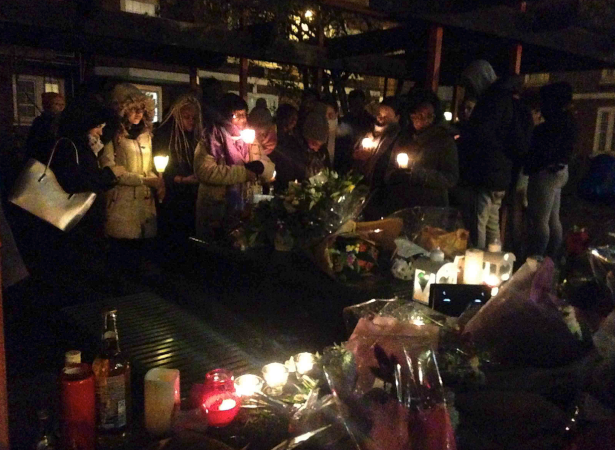 Vigil on Peckwater Estate for law student Nuno Cardoso vigil nuno cardoso