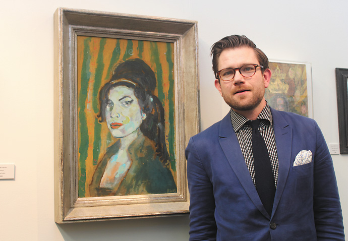 Artist Dan goes out on a limb Dan Llywelyn Hall and Amy Winehouse painting