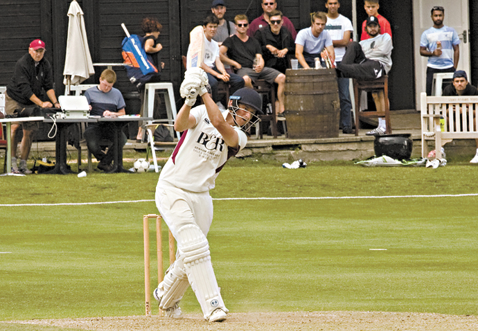 Hampstead stay top of the table Luke Hollman hits Dave Burton for 4 -credit Conrad Williams