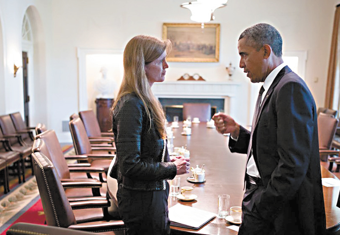 UN Ambassador Samantha Power and Barack Obama in The Final Year