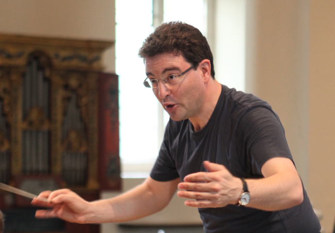 It may be freezing cold but Spring concerts are in the air Benjamin Wolf conducting