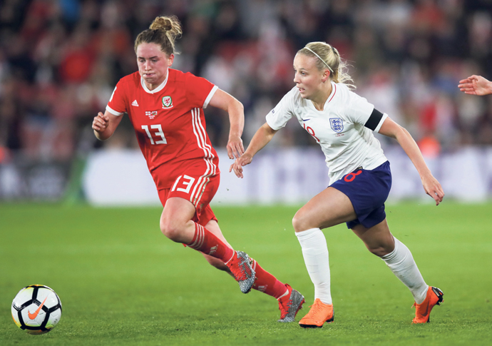 new Beth Mead (right) in action for England. Photo- Silverhub-The FA