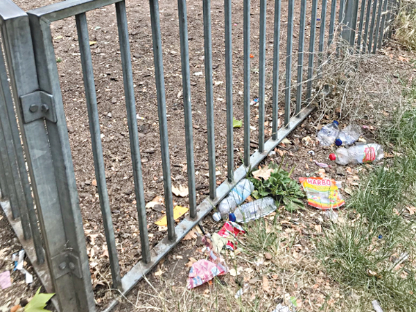 Rubbish in Finsbury Park playground