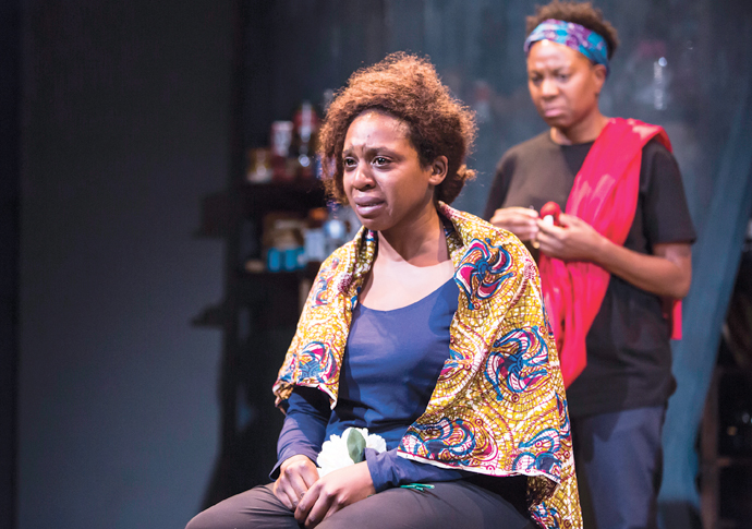 Review: Bullet Hole, at Park Theatre Bullet Hole_Gloria Williams (Cleo) and Doreene Blackstock (Eve)_photo Lara Genovese for Naiad Photography (1)