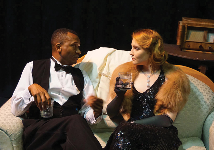 Leslie ‘Hutch’ Hutchinson: scandal in the wind Paul Hazel as Hutch and Bethany Blake as Edwina in A National Scandal. Photo by Jesse Cooper