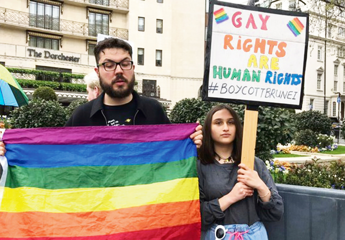 Gay stoning boycott of the Dorchester Dorchester protest