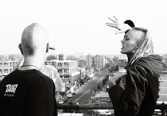 Subculture club Ren and Liz overlooking Kingsland Road, Dalston, London, 2000
