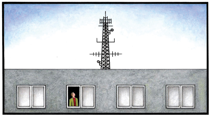 I fear the risks associated with mobile phone masts John Sadler mast cartoon