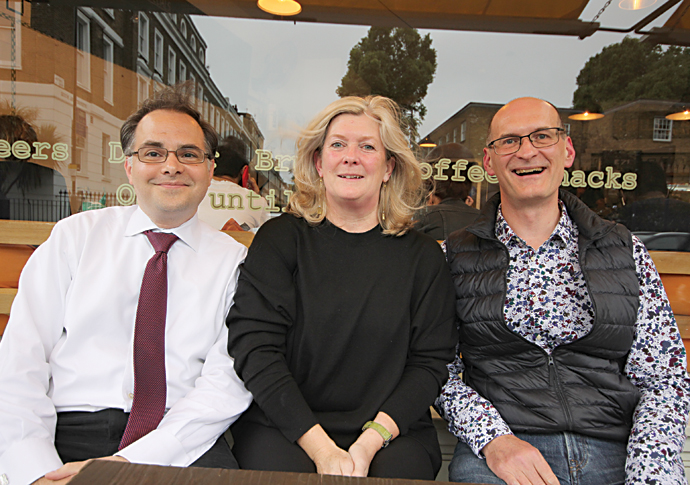 Lib Dems Nick Wakeling Kate Pothalingam and Pierre Delarue