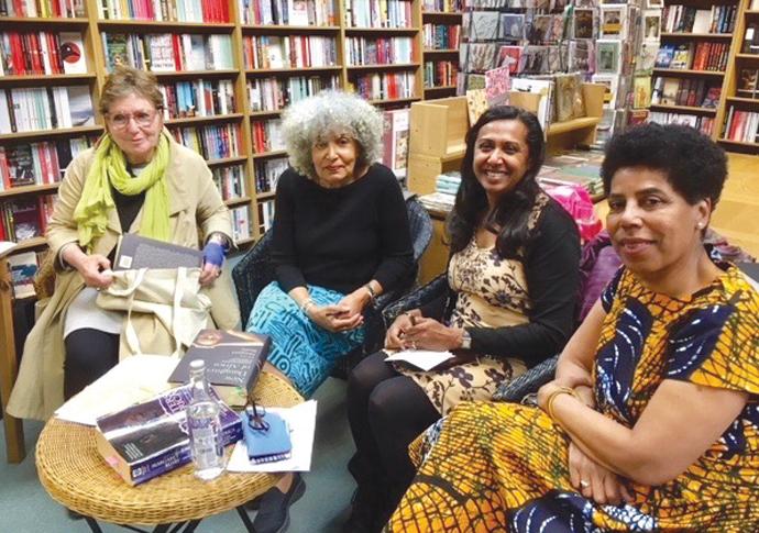 Owl bookshop_Harriet Evans l-r Nah Dove Shezan Renny Angela Cobbinah