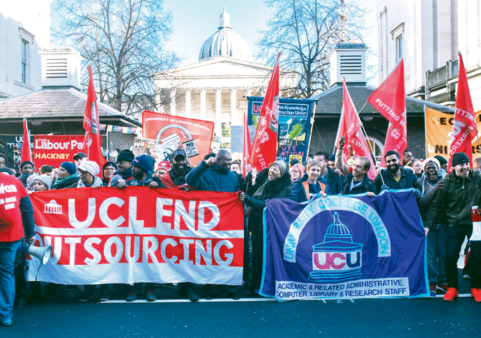 Uni is hit by joint strike action ucl strike