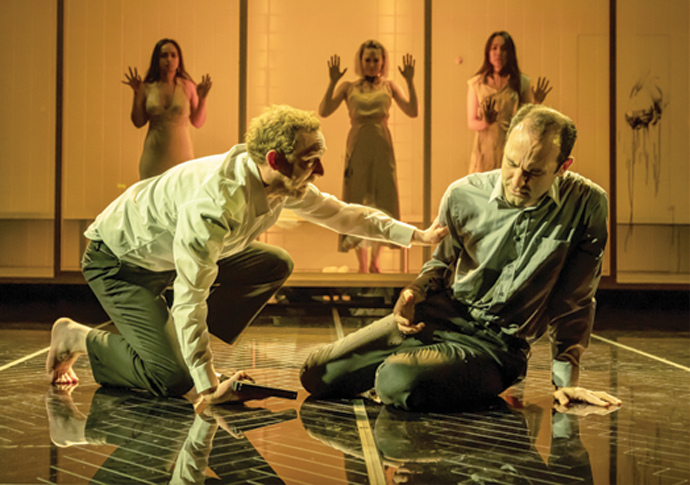 Review: The Duchess of Malfi, at Almeida Theatre The-Duchess-of-Malfi.-Shalini-Peiris-Leo-Bill-Lydia-Wilson-Ioanna-Kimbook-and-Khalid-Abdalla.-Credit-Marc-Brenner-17