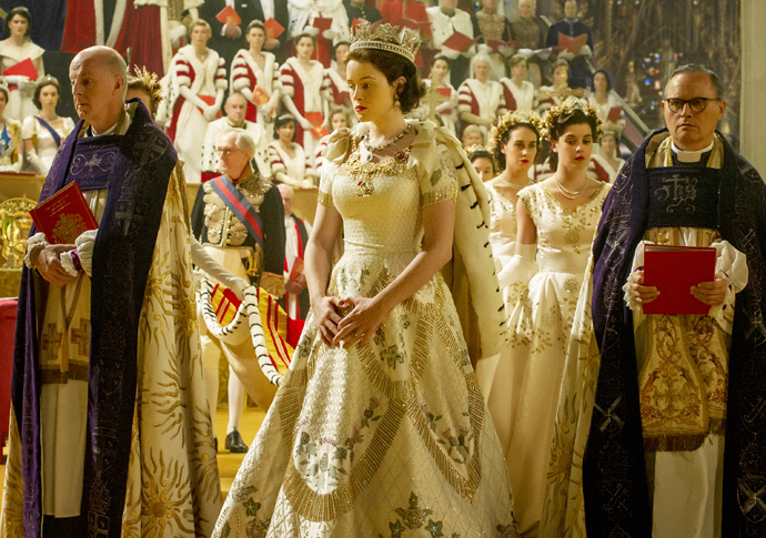 Claire Foy (as Queen E in The Crown) cutout