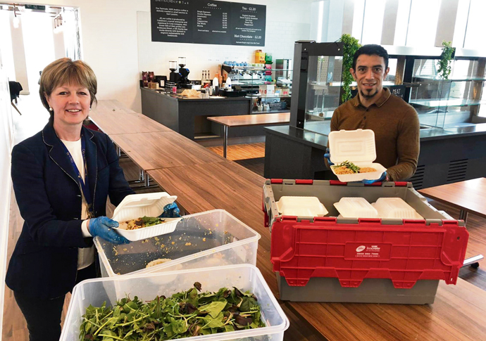 Kitchen for the homeless dishes up 900 meals a day Daniel Estrada with council leader Rachael Robathan