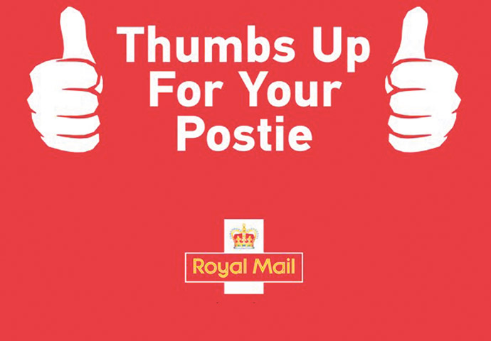 ‘Thumbs up’ for posties Thumbs Up for Your Postie