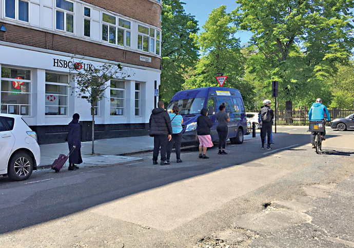 Queue outside HSBC in Finsbury Park