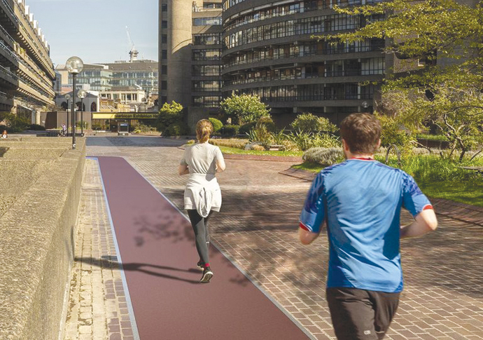 Barbican plans for a track run into tough opposition Barbican Square Mile running track