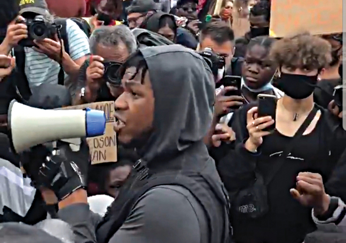 Protesters in rallies against racism John Boyega