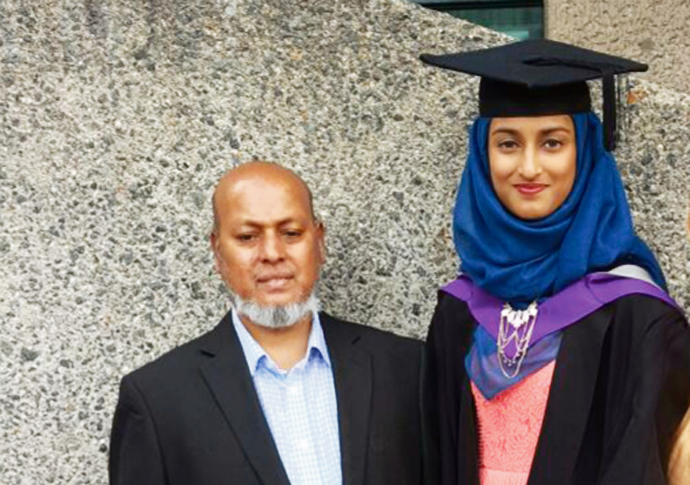 Makram Ali with daughter Ruzina Akhtar
