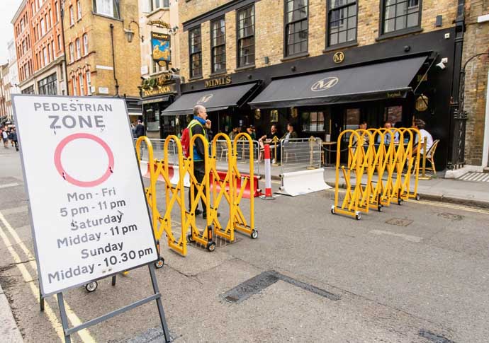 Frith Street seated eating and drinking