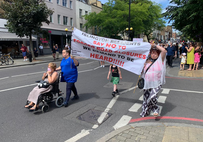 More Islington roads set to see ‘low-traffic’ measures People friendly Roads protest WhatsApp Image 2020-08-06 at 11.17.02