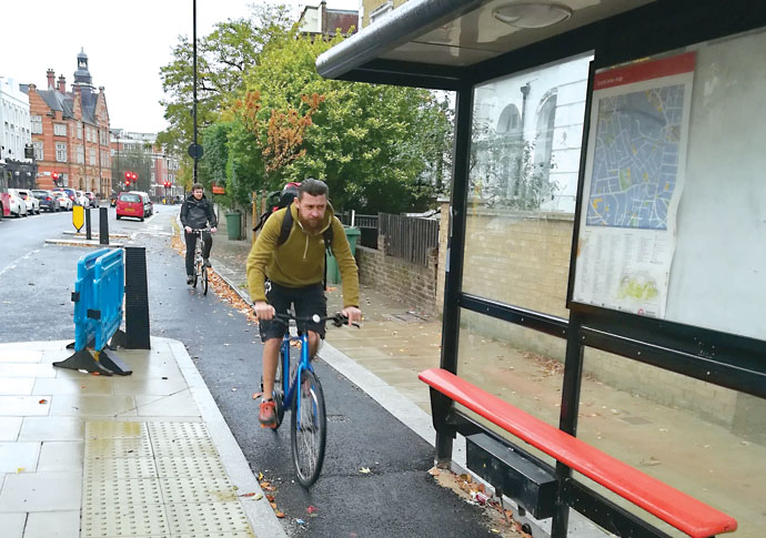 Cycling confusion Bus Stop in Prince of wales Rd cycle lane