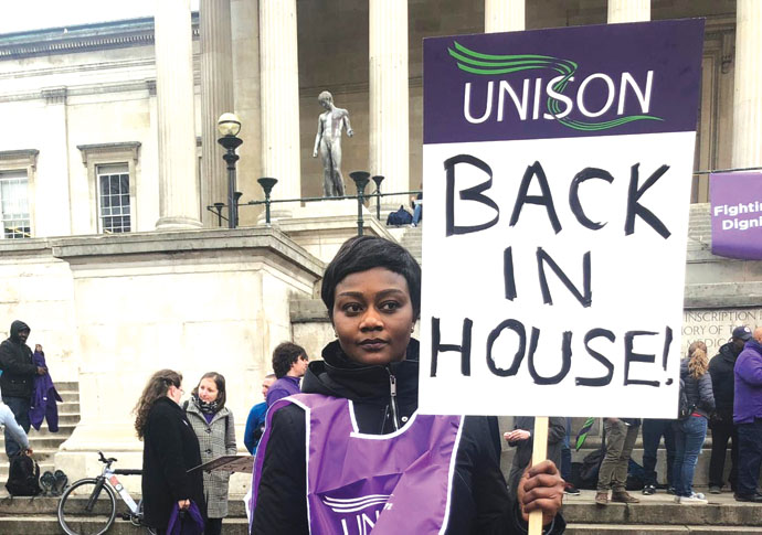 Uni cleaners: ‘We’re second-class citizens’ Cleaner protest