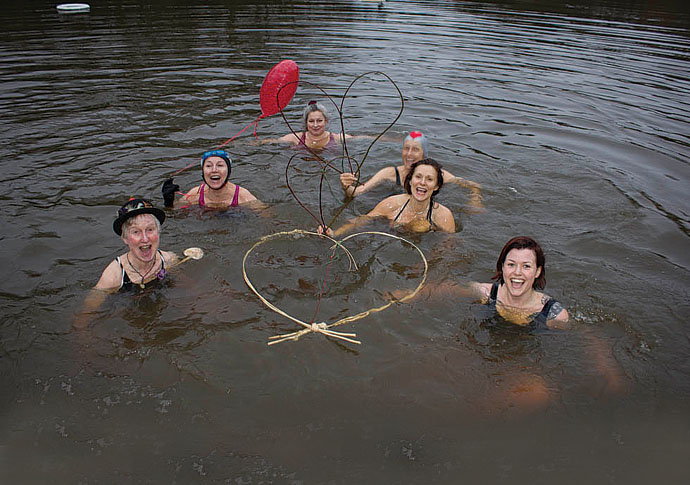 Ladies’ Pond: how they splashed it! Valentines Day Ladies Pond 2014
