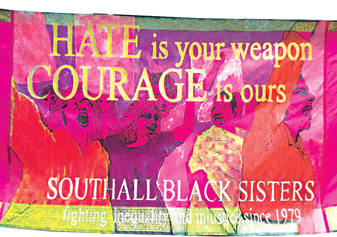 Right angles Southall black sisters banner