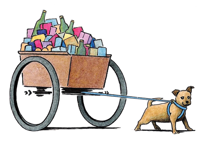 Let’s see dogs made useful Dog Cart Cartoon_John Sadler