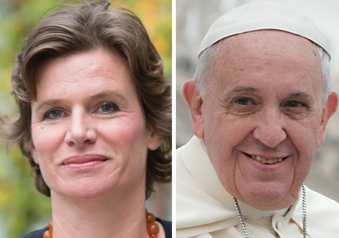 Prof Mariana Mazzucato and Pope Francis