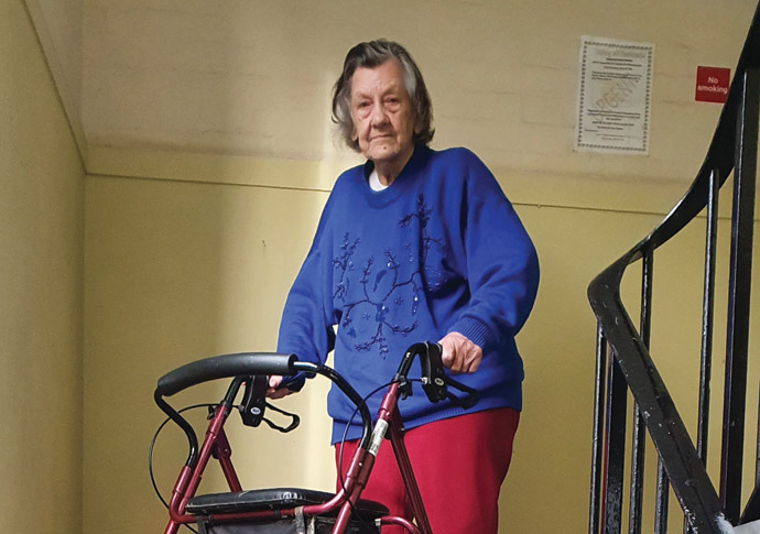 Woman, 90, misses Covid jab due to flat’s broken lift Margery Rowsell