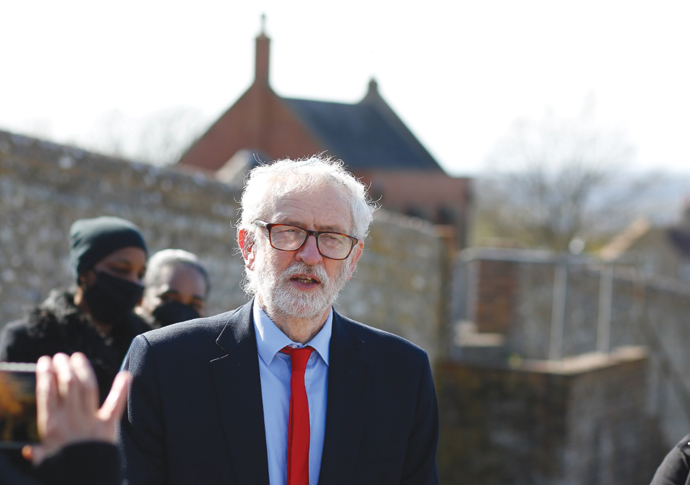 Jeremy Corbyn at the funeral of Eric Gordon