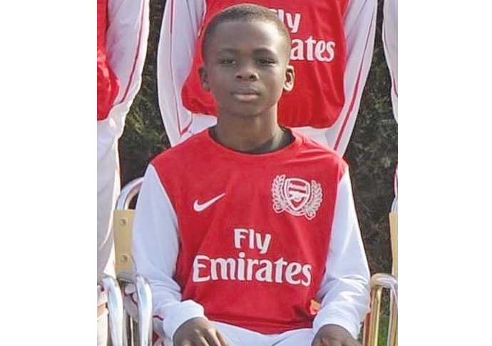 Bukayo Saka as an Arsenal youth player