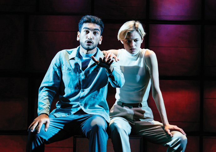 Review: Anna X, at Harold Pinter Theatre Nabhaan Rizwan and Emma Corrin image by Helen Murray
