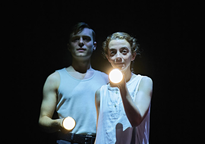Camp Siegfried_Patsy Ferran (Her) and Luke Thallon (Him) in Camp Siegfried at The Old Vic_Photo by Manuel Harlan (7)