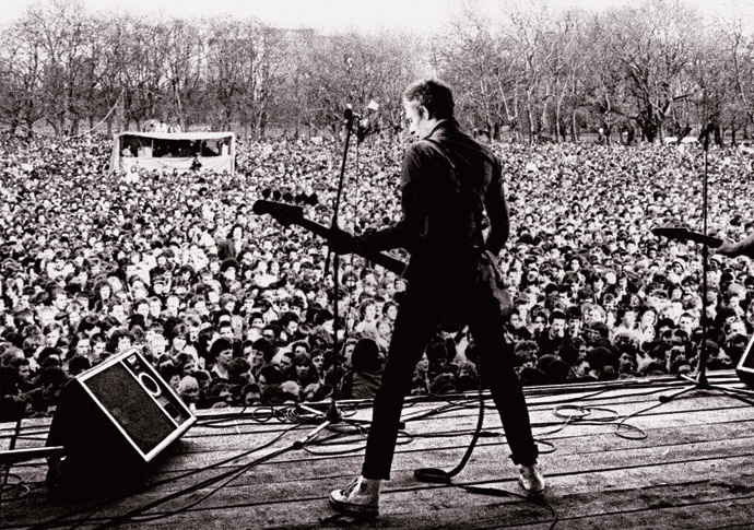 In concert united Paul Simonon The Clash at Rock Against Racism concert Victoria Park 1978_Credit Syd-Shelton