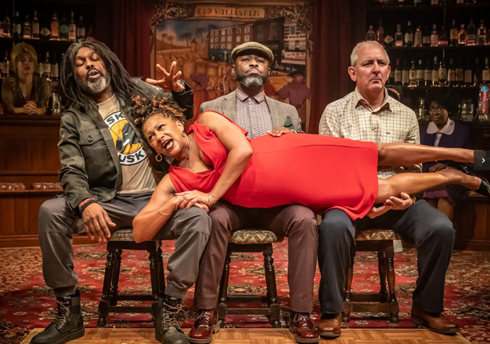Clare Perkins with Marcus Adolphy George Eggay and Andrew Frame Credit Marc Brenner