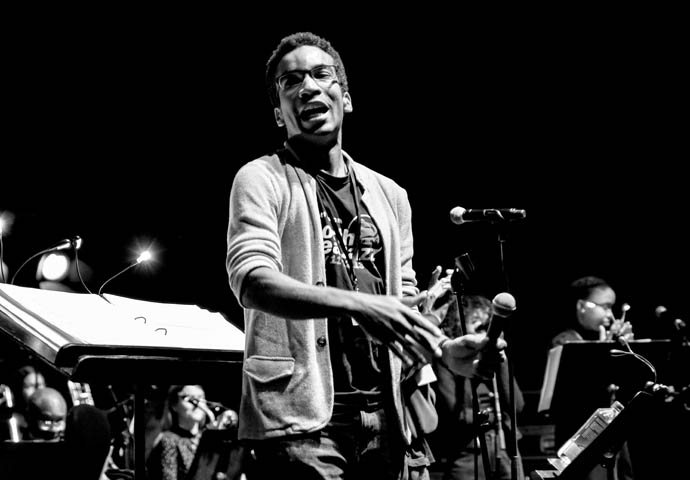 Ryan’s gigs: Nu Civilisation Orchestra; Jamie Safir; Jake Goss; Jim Mullen Jazz_NCO Peter Edwards BW1 pic credit Tomorrows Warriors Graeme Miall