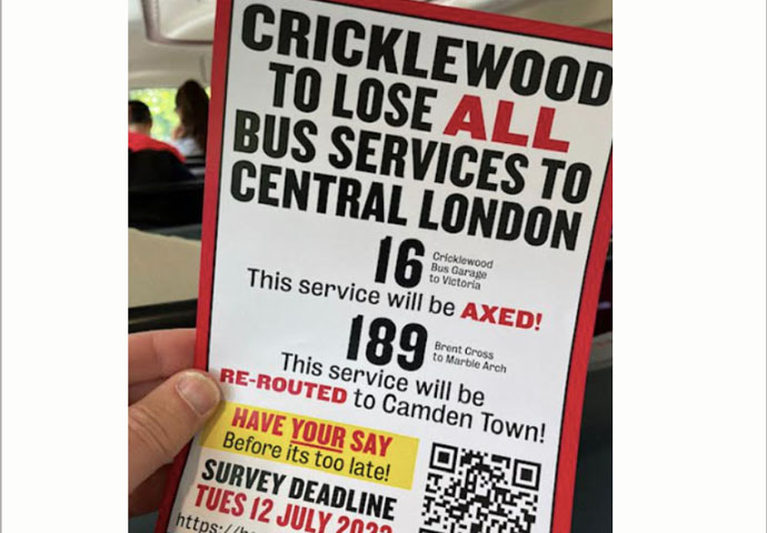 Have your say on the bus review – deadline is July 12 Bus cuts leaflet 2