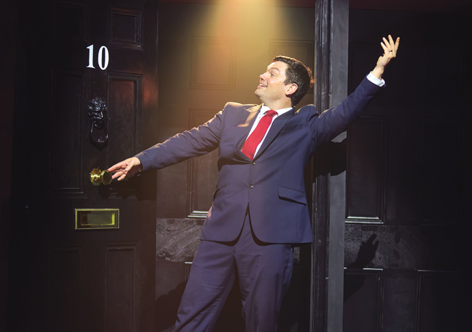 Tony! [The Tony Blair Rock Opera] rehearsals at the Park Theatre. Photo by Mark Douet 650A0418 Charlie Baker as Tony Blair