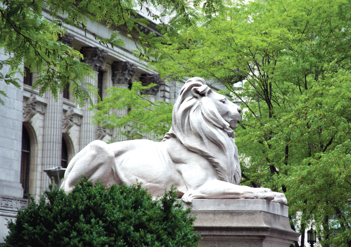 Lion sculpture New York Public Library Carol M Highsmith Archive collection at the Library of Congress