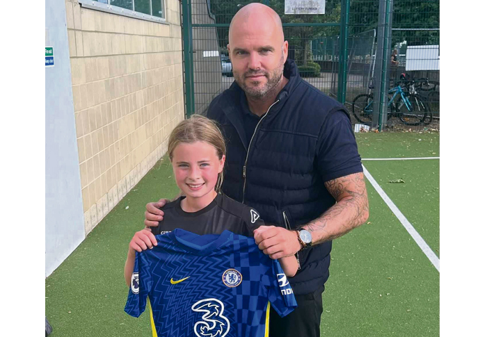 Town goal ace Scarlett snapped up by Chelsea Scarlett Mitchell with dad Jamie