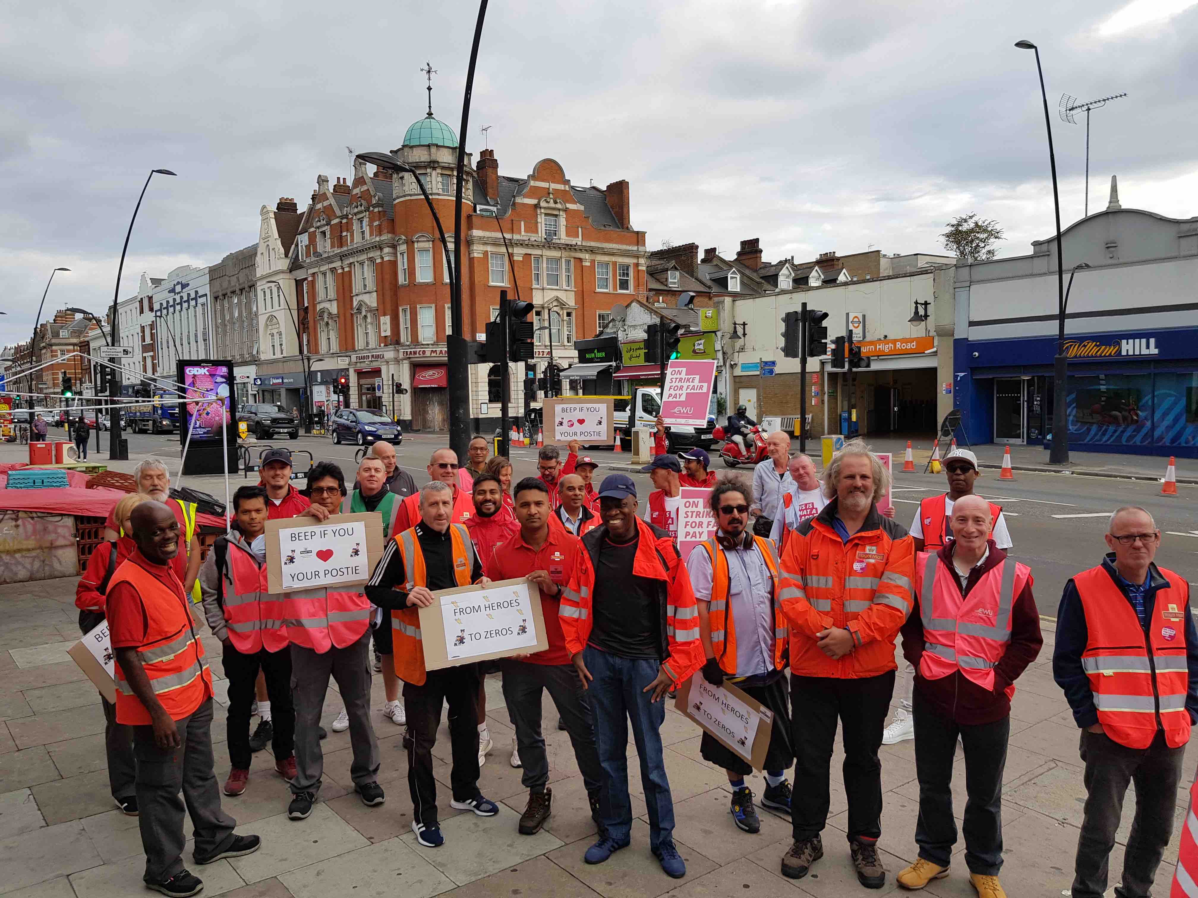 postal worker strike kilburn